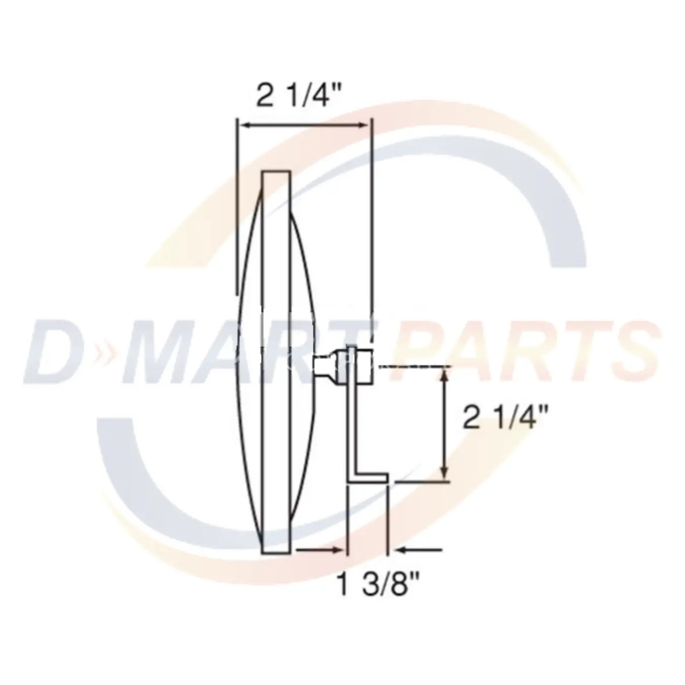 Universal Exterior Mirror Convex 8" Safety Pedestrian Forklift Trucks, Golf Car D Mart Parts
