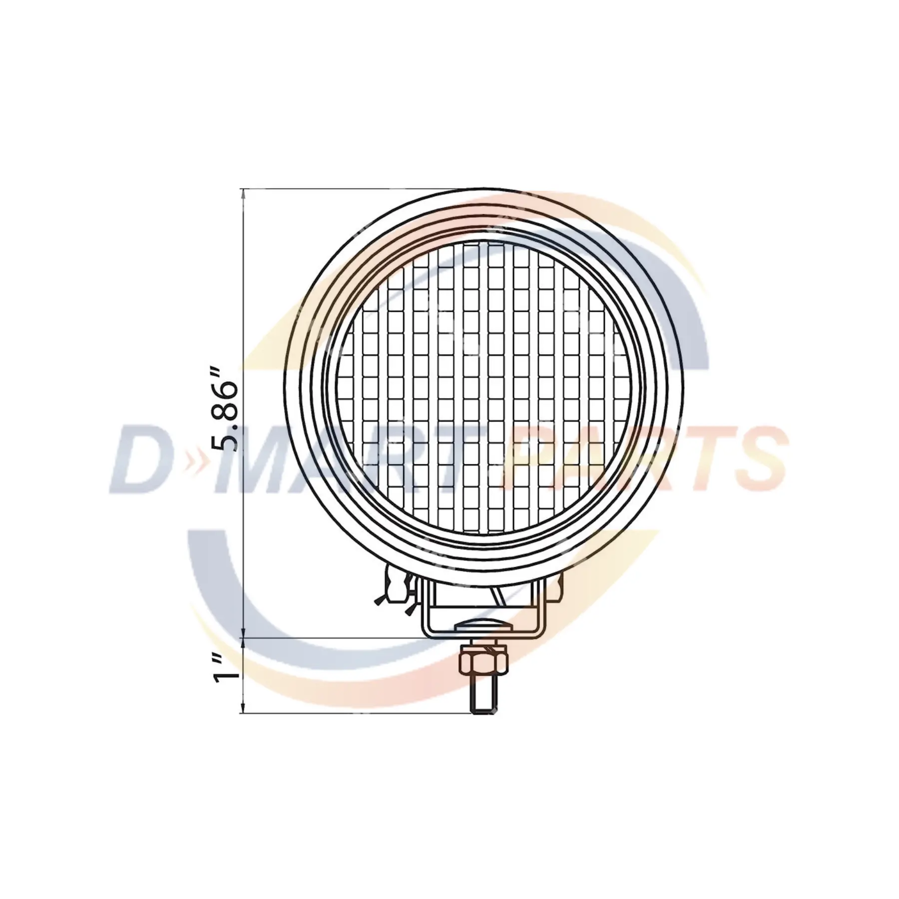 56510-U2000-71 Head lamp 12V universal forklift head light D Mart Parts